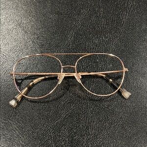 Warby Parker York Rose Gold Aviator Glasses